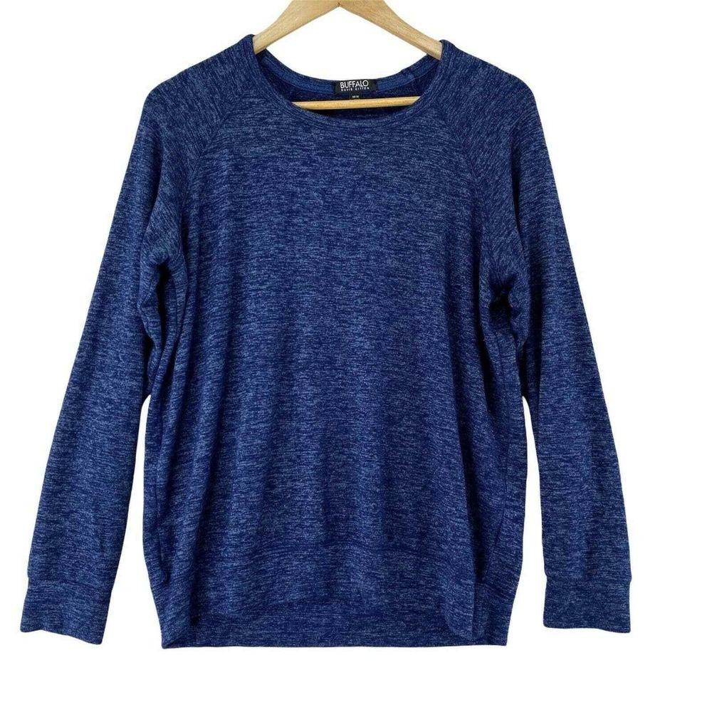 Buffalo David Bitton Sweater Mens Medium Blue Long‎ Sleeve Medium Weight - Picture 2 of 6